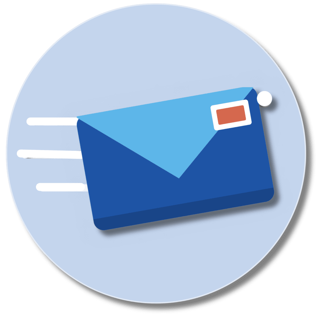 Business mail services and envelope delivery illustration