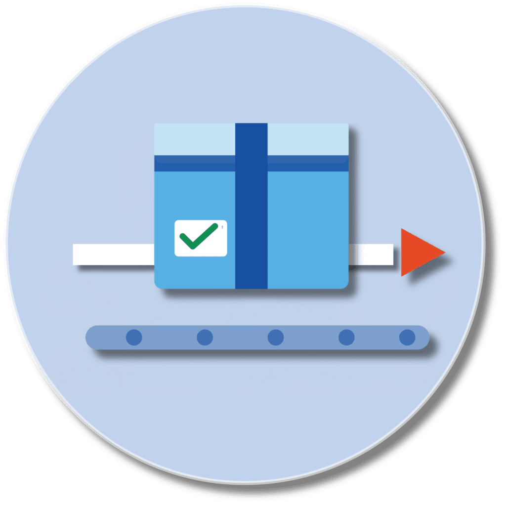 Package fulfillment and distribution process illustration