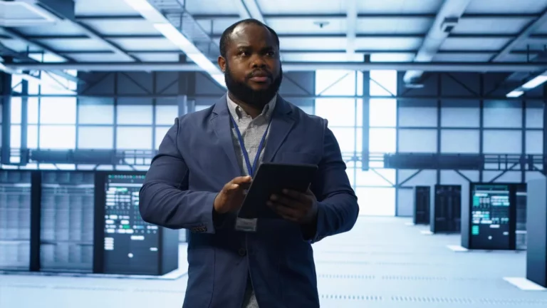 IT professional managing secure digital communication systems