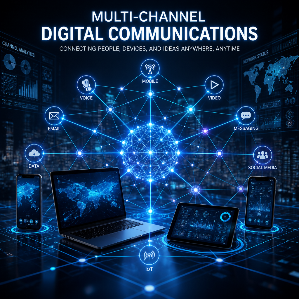 Multi-channel digital communications across connected devices